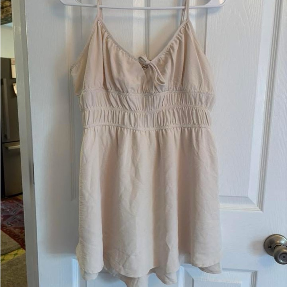 Cream Spaghetti Strap romper